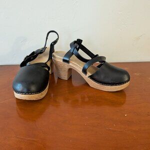 Calou Tilda Black Criss-cross Comfort Clogs 39 8.5